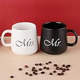 MCleanPin Mr and Mrs Coffee Mugs Set, Wedding Anniversary Presents for Couples Mugs, Bridal Shower Gifts, Engagements Gifts, Newlyweds Couples