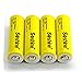 BESTSUN Soshine 3.7V 14500 900mAh Rechargable Li-Ion Batteries (4-count), with Battery Case