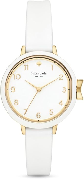 Kate Spade New York Park Row Reloj analógico para Mujer con Correa de Silicona Blanca KSW1441