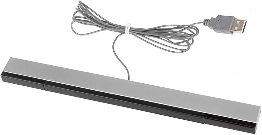 Amazon Com Usb Wired Wii Sensor Bar Replacement Infrared Ray Motion Sensor Bar For Nintendo Wii Wii U Pc Black Silver Electronics
