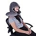 L'ALYSSE Hooded Neck Pillow Airplane Travel Pillow with Music Earbuds (Grey)