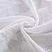Haperlare Sheer Curtains, Leaf Embroidery White Sheer Window Curtains Faux Linen Textured Solid Grommet Voile Curtains for Living Room Bedroom, 52 x 84 Inch, 2 Panels