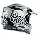 TCT-MOTORPARTS DOT Youth Kids Helmet Motocross ATV Helmets Offroad Street Dirt Bike Go-Kart BMX MX Full Face Helmet Black Skull Medium Size