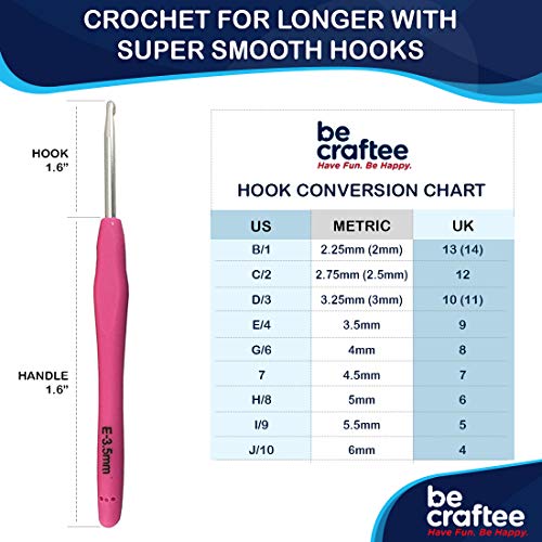 6 BEST+12+CROCHET+ERGONOMIC+HANDLES+COMFORT+Extra+Long+Crochet+Hooks+perfect+Smooth+Needles