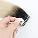 Sassina 20inch Rooted Tape in Human Hair Extensions Dark Brown to Platinum Ash Blonde, Reusable, Invisible, Seamless Double Skin Weft Tape in Hair Extensions 50 Grams 20 Pieces
