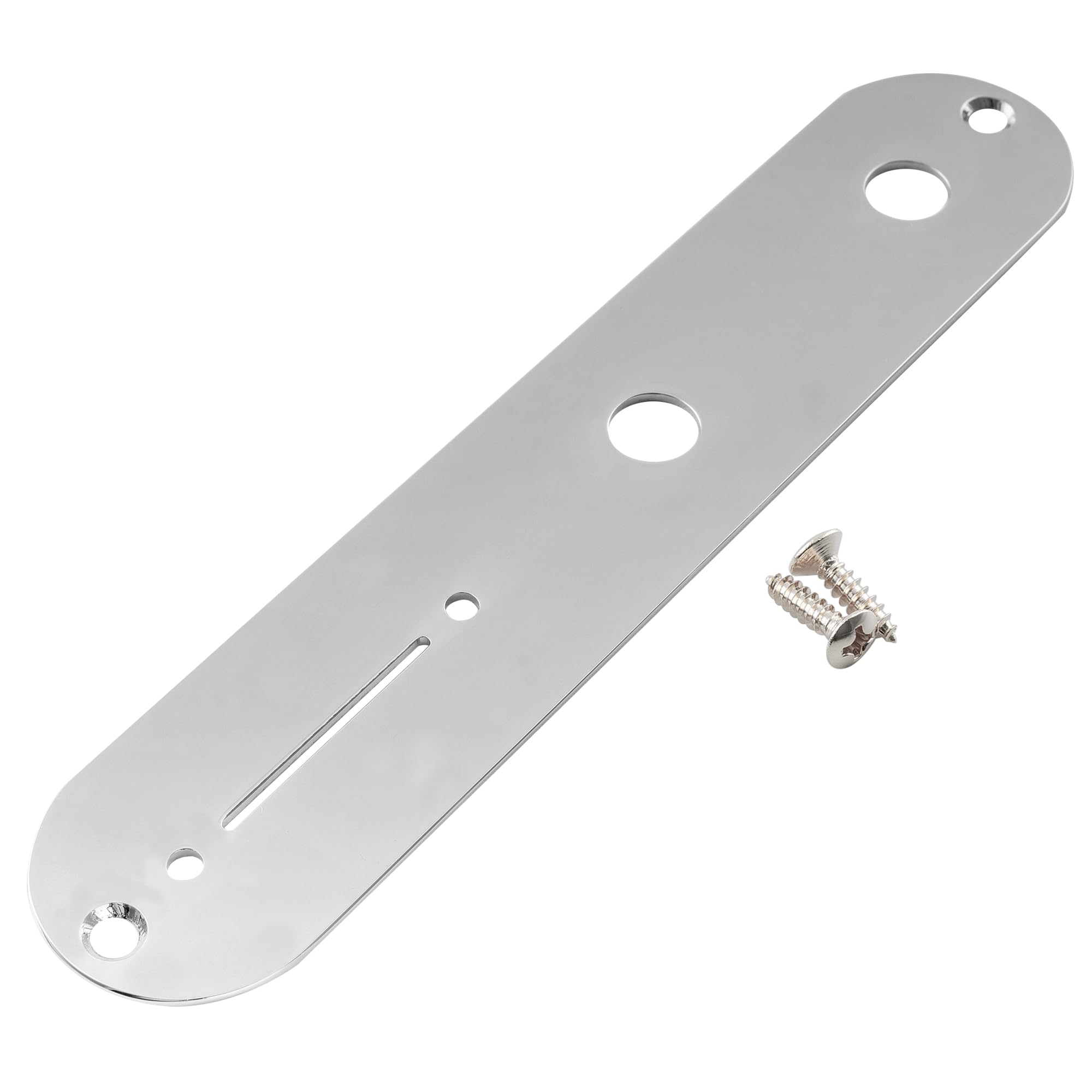 Musiclily Pro 32mm Steel Control Plate with Narrow Pots Hole Spacing for Tele Style Electric Guitar, Chrome