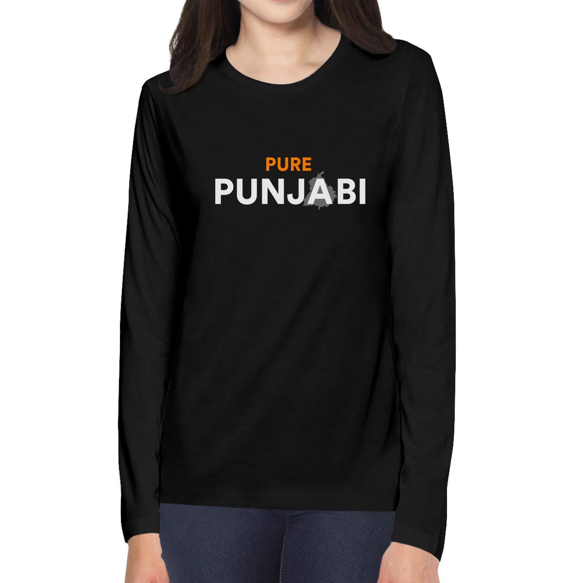Buy OPLU Graphic Printed Women Tshirt Pure Punjabi Text Cotton Printed Round Neck Full Sleeves