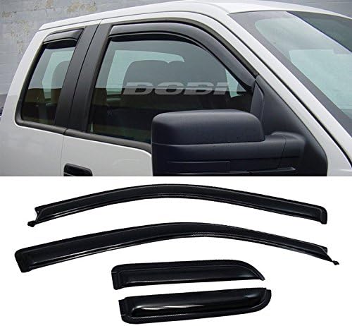 AutoCat 4p Sun/Rain Guard Vent Shade Window Visor For 04-08 F150 Super/Extended Cab