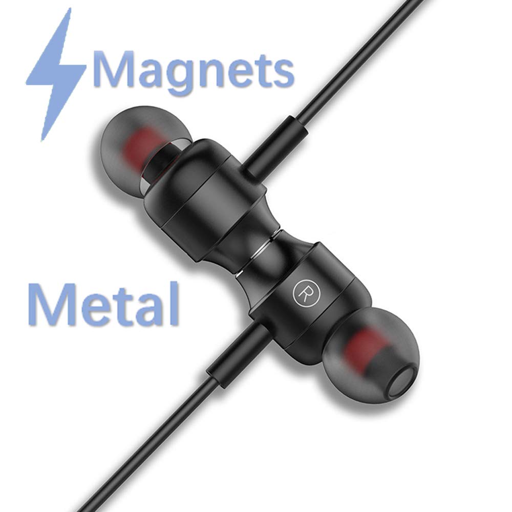 (2 Pack) Metal 3.5mm Wired Earbuds/Earphones/Headphones with Microphone and Volume Control Compatible for iPhone iPad iPod Laptop Samsung Galaxy Android Phone Mp3 Mp4 Player(Black+Rose Gold)