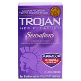 Trojan Her Pleasure Spermicidal Lubricant Premium Latex Condoms 12 ct