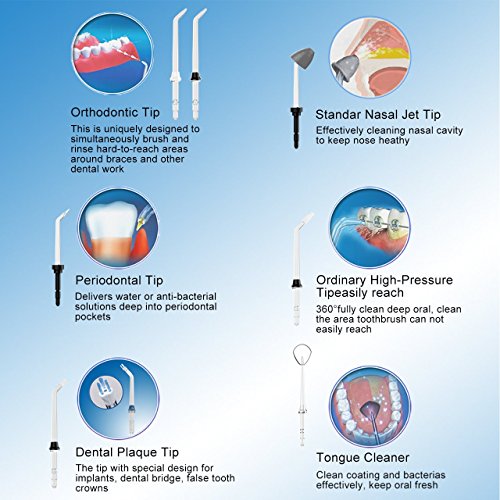 Water Flosser Teeth Cleaner, THZY 2018 Upgraded 600ML Electric Oral Irrigator Water Pick with 7 Interchangeable Nozzles For Braces, Implants, Bridges, 110-220V Global Voltage Black - Thumbnail 4