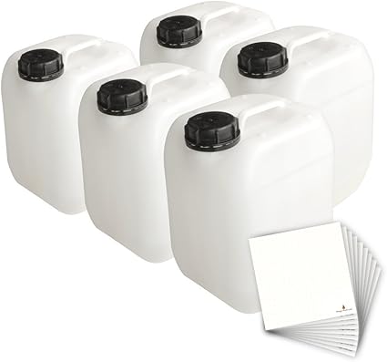 Trevendo 5 X 5 Liter Kanister Lebensmittelecht Stapelbar Inkl Beschriftungsetiketten Amazon De Sport Freizeit