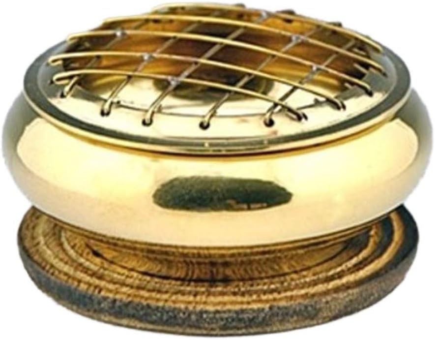 Genuine Azure GreenBrass Screen Incense Burner 3"dia