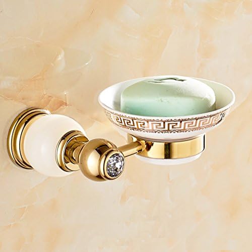 Stone soap Golden copper soap nets Bathroom soap box Antique soap box European-style marble soap dish-A