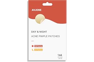 AVJONE Day and Night Hydrocolloid Acne Pimple Patch for Covering Zits and Blemishes, Spot Stickers for Face and Skin, Vegan - friendly and Not Tested on Animals (108+36 Patches)
