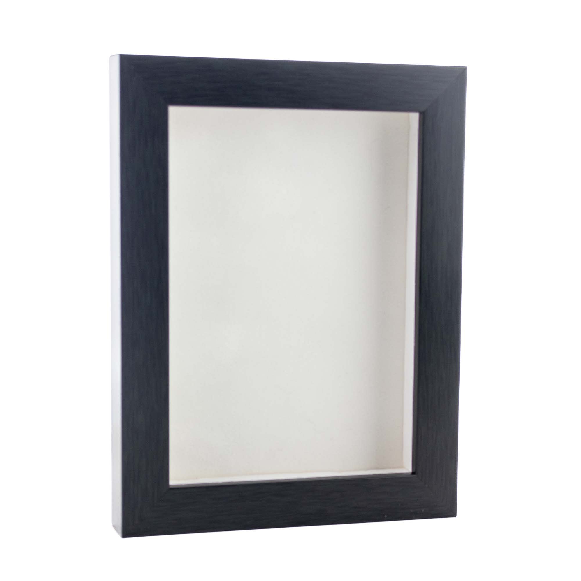 5x7 Inch Shadow Box Frame Charcoal Gray Wood | with