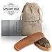 Beard Comb and Brush Grooming Set for Men - Home & Travel Grooming Kit Natural Handmade Boar Bristle Brush & Wooden Comb That Adds Shine & Health to Moustache, Goatee, Dry or Wet Hair By Magnifeko
