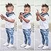 Efaster 1Set Kids Baby Boys Short Sleeve T-Shirt Tops+Scarf+Trousers Clothes Outfits (1-2T)