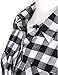 Luna Flower Simple Roll Up Sleeve Plaid Checker Flannel Shirt Tops 094-Black_White US S