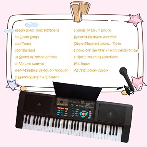 image for Lightahead® Premium Grade 61 Keys Electronic Keyboard Piano Organ wit