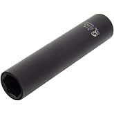SUNEX TOOLS 224XD, 1/2 Inch Drive, 3/4 Inch Extra Long Deep, Impact Socket, Cr-Mo Alloy Steel, Radius Corner Design, Dual Size Markings