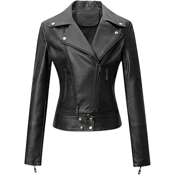Amazon.com: Akklian Women's Faux Leather Jackets & Coats