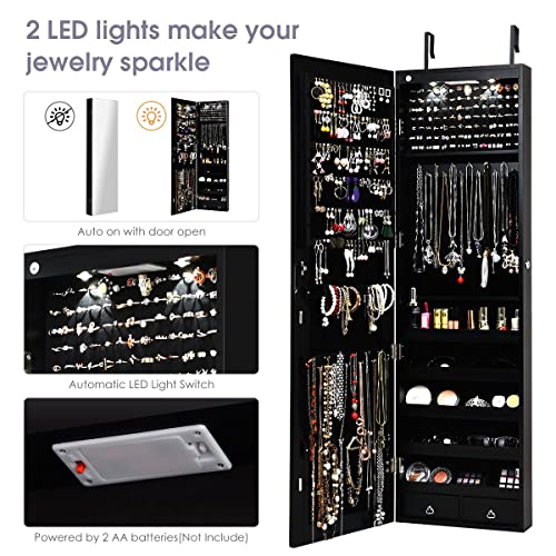 Giantex Wall Door Mounted Jewelry Armoire with 47.5" H Full