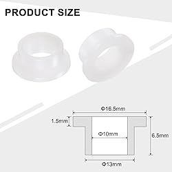 uxcell 12pcs Flanged Sleeve Bearings Plastic
