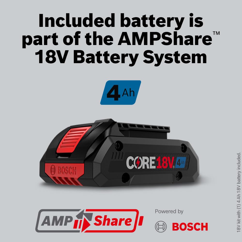 BOSCH GSB18V-535CB15 18V EC Brushless Connected-Ready 1/2 In. Hammer Drill/Driver with (1) CORE18V 4 Ah Advanced Power Battery