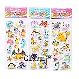 CharmTM Pokemon Go 3D Puffy Stickers Pikachu 5 Sheets