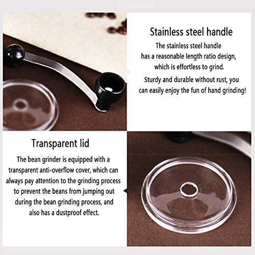 Handgekurbelte Kaffeemaschine, Bohnenmühle zu Hause, aus Edelstahl + Keramikschleifkern, Körperwäsche, Genuss – Bild 4