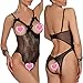 Women Sexy Teddy Lingerie One Piece Lace Babydoll Bodysuit Nightie Plus Size S-3XL (Small, Black)