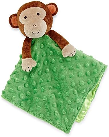 Plush Monkey Ratte Lovey Green Plush Velboa Blankie Buddy