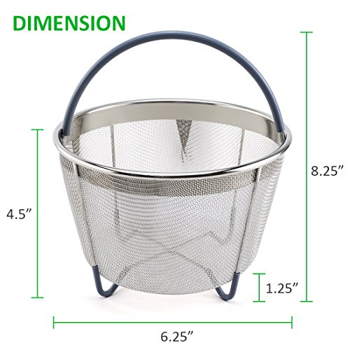image for GROWNEER 6qt Stainless Steel Steamer Basket Fits InstaPot Pressure Coo