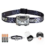 OUTPO 5 Modes Headlight Headlamp Flashlight Led Camping Lantern With 3 AAA Batteries And IP67 Waterproof for Hiking, Camping, Riding, Fishing, Hunting, Running, Outdoor Equipment, Reading
