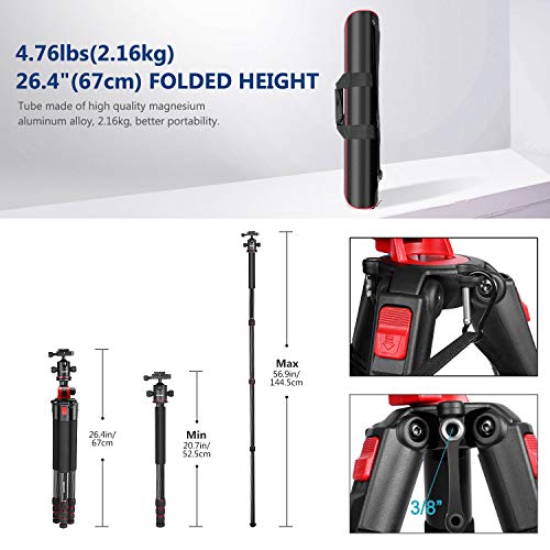 NEEWER 72 inch Camera Tripod Monopod Carbon Fiber with Rotatable Center Column and Arca Type