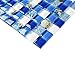 Artistic Mosaic Tiles Real Seashell Inlayed Blue and White Glass Backsplash Wall Tile(Sample 12x12 Inches)