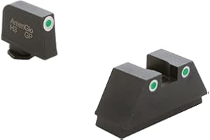 AMERIGLO Optic Compatible Sight Set for Glock - XL Tall Green Tritium 3 dot Sight Set White Outlines .315" F .394" R