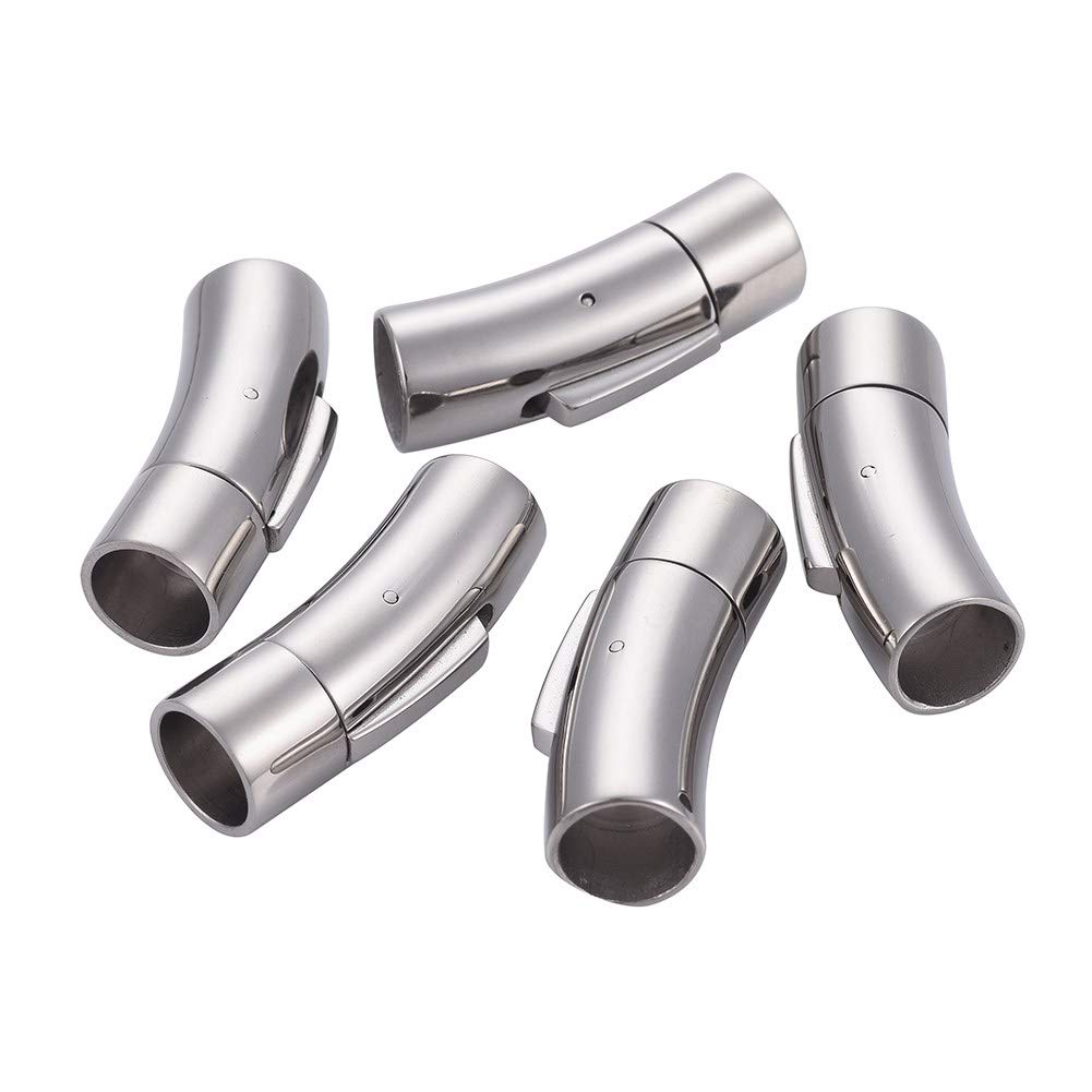 Airssory 10pcs 304 Stainless Steel Leather Cord End Cap Clasp Integral Clasp and Closure Jewellery Component Bulk for Jewellery Making DIY Crafting Accessories - Fit 8mm Cord