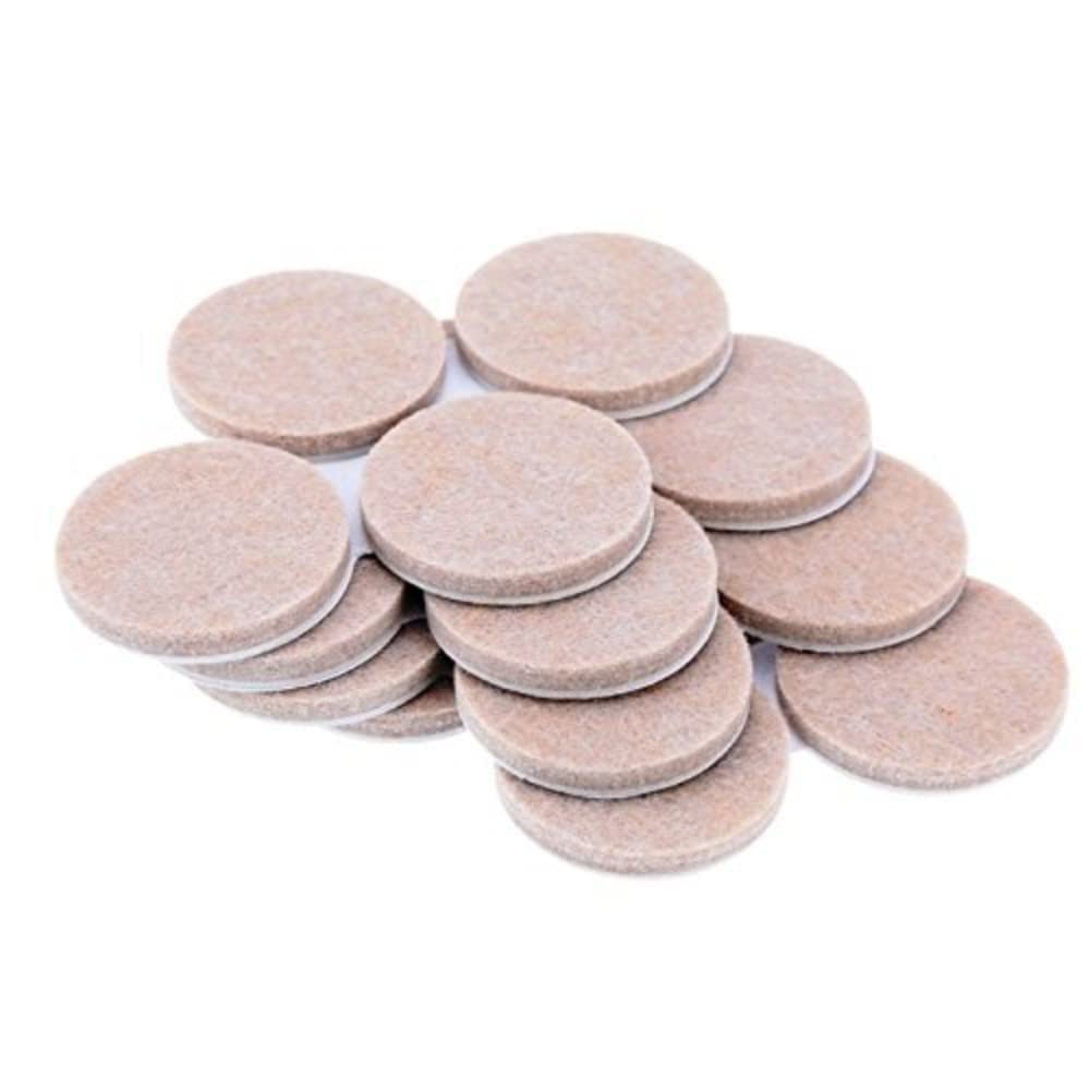 Merriway BH07073 (16 Pcs) Heavy Duty Self Adhesive Round Felt Furniture Pads, Beige 50mm (2 inch) Diameter x 4mm Thick - Pack of 16 Pieces