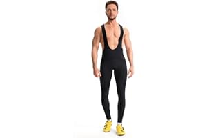 CEROTIPOLAR Men's Thermal Fleece Bathroom Access Cycling Bibs Tights, Bike Bibs Pants for Fall and Cold Winter
