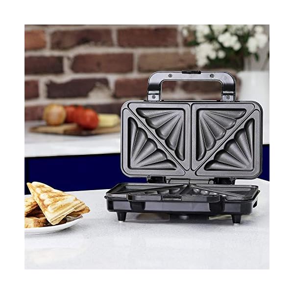 Tower T27013 Deep Fill Sanwich Maker with Extra Deep and Easy to Clean Non-Stick Ceramic Plates, Automatic Temperature…