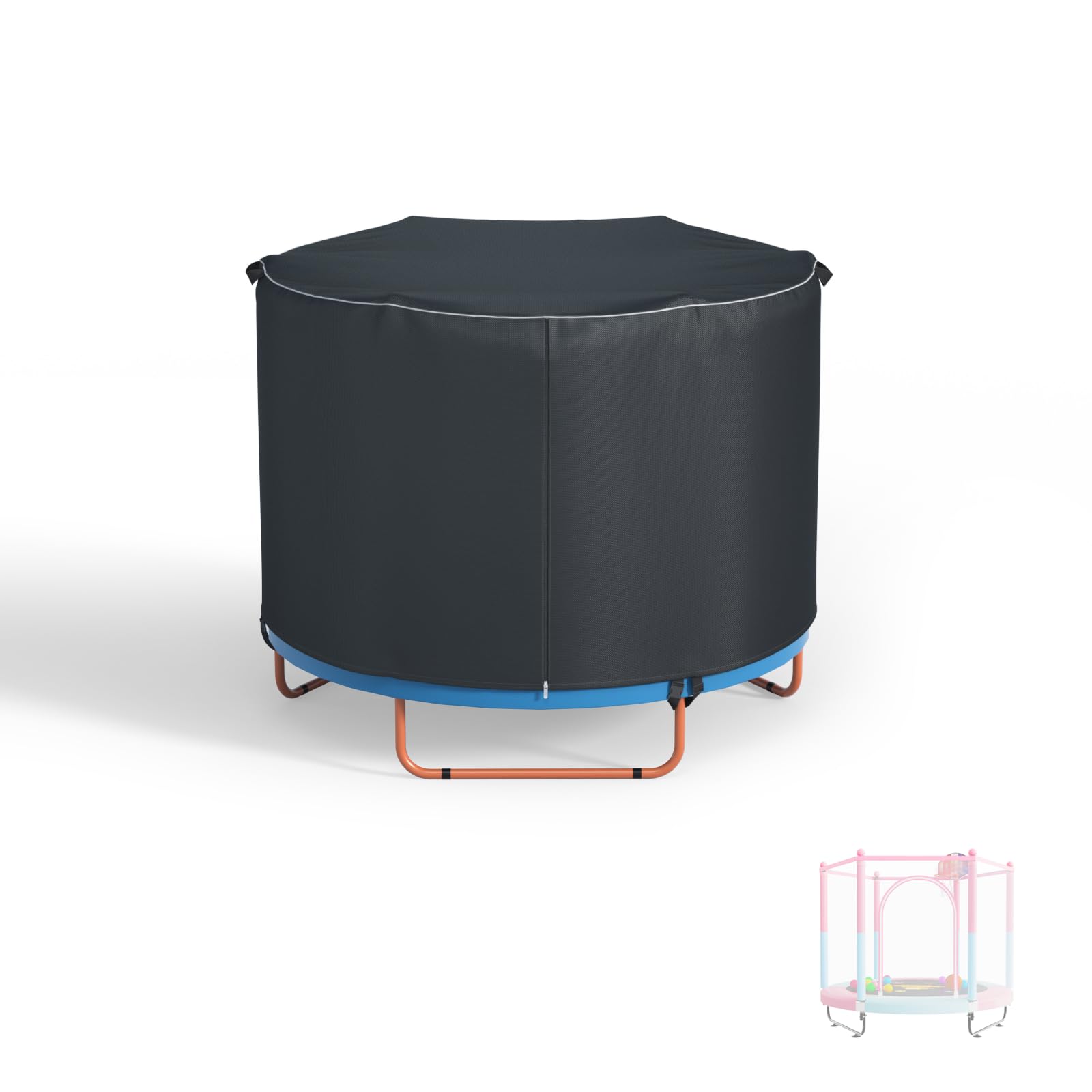 Photo 1 of XCZ trampoline cover, outdoor jumping bed cover, suitable for 60 inch round children's trampoline , full coverage. Black