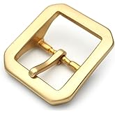 CRAFTMEMORE Solid Brass Belt Buckle 1.5 Inch Single Prong Square Belt Buckle for Replacement, DIY Leather Craft SCBB