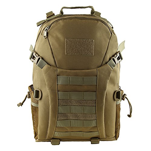 HUKOER 35L/45L Military Tactical Backpack -Tactical Assault Molle Rucksacks Waterproof Expandable Hunting Backpack Outdoor Daypack for Hiking Camping Trekking Hunting Bag (Khaki-35L)