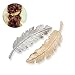 Tinksky Leaf Shaped Hair Clip Pin Claw Headwears Hair Accessories Pack of 2 (Golden+Silver)