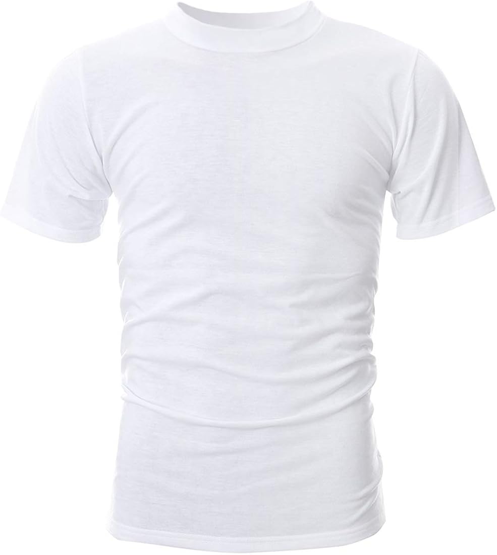 UUANG Men's Mockneck Short Sleeve T-Shirt Casual Summer Thin Pullover Basic Tops: Clothing