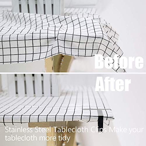 Lucky Goddness Tablecloth Clips, 24 Packs Flexible Stainless Steel Picnic Table Cover Clamps for Home Kitchen Restaurant - Thumbnail 2