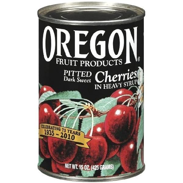 【日本製人気】 Oregon Fruit Products, Dark Sweet Cherries in Heavy Syrup, 15oz