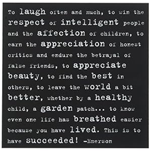 To laugh often - Emerson Black and White Magnet